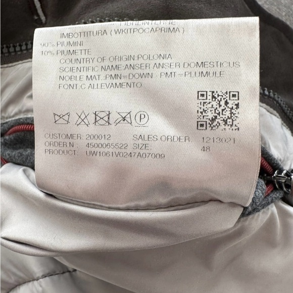 $8K Kiton Brown Suede & Grey Wool Puffer Jacket size IT48 - Picture 11 of 11
